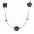 Tahitian Cultured Pearl Necklace with Malagasy Ruby in Sterling Silver (11mm)