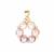 Ivory, Lavender & Orchid Pearl Pendant With White Zircon in Gold Tone Sterling Silver 