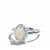 Opal & White Zircon Sterling Silver Ring