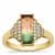 Watermelon Tourmaline Ring with Diamond in 18K Gold 1.56cts