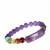 'Colours of the Chakras' Multi Gemstone Sterling Silver Stretchable Bracelet ATGW 90cts