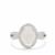 Rainbow Moonstone Ring with White Zircon in Sterling Silver 3.65cts