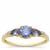 AA Tanzanite Ring with White Zircon in 9K Gold 0.90cts