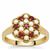 Indonesian Seed Pearl Ring with Malagasy Ruby in Gold Plated Sterling Silver (F)