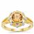Scapolite Ring with White Zircon in Gold Plated Sterling Silver 1.27cts