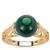 Congo Malachite Ring in Gold Tone Sterling Silver 9cts