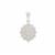Plush Diamond Sunstone Pendant with White Zircon in Sterling Silver 2cts