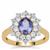 AAA Tanzanite Ring with White Zircon in 9K Gold 2.35cts