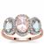 Minas Gerais Kunzite, Santa Maria Aquamarine Ring with White Zircon in 9K Rose Gold 2.80cts