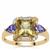 Csarite®, AA Tanzanite Ring with White Zircon in 9K Gold 2.85cts