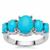 Sleeping Beauty Turquoise Ring in Rhodium Flash Sterling Silver 2.98cts