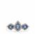 Ceylon Blue Sapphire Ring with White Zircon in 9K Gold 1.55cts