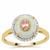 Jadeite, Mozambique Pink Spinel Ring with White Zircon in 9K Gold 3.45cts