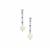 South Sea Cultured Pearl, Tanzanite Earrings with White Zircon in Sterling Silver (8MM)