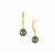 Peacock Freshwater Cultured Pearl Gold Tone Sterling Silver Earrings (6x6 mm)