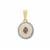 Jadeite, Unheated Tanzanite Pendant with White Zircon in 9K Gold 3.40cts