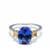 AAAA Tanzanite Ring with Diamond in 18K Two Tone Gold 4.48cts