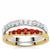 Burmese Jedi Red Spinel Ring with White Zircon in Two Tone Gold Plated Sterling Silver 0.60cts