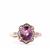 Padparadscha Sapphire Ring with Diamond in 18K Rose Gold 3.75cts