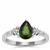 Chrome Diopside Ring with White Zircon in Sterling Silver 1.14cts