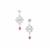 Polki Diamond Earrings with Pink Spinel in Sterling Silver  2.85cts