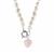 Rose Quartz Necklace with Baroque Cultured Pearl in Sterling Silver