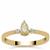 Natural Yellow Diamond Ring with White Diamond in 9K Gold 0.27ct