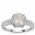 Blue Moon Quartz Ring with White Zircon in Sterling Silver 2.05cts