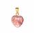 Strawberry Quartz Heart Pendant in Gold Tone Sterling Silver 10cts