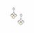 Songea Orange Sapphire Earrings with White Zircon in Sterling Silver 0.70ct