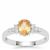 Ceylon Peach Garnet Ring with White Zircon in Sterling Silver 1.20cts