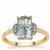 Santa Maria Aquamarine Ring with White Zircon in 9K Gold 1.10cts