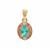 Botli Green Apatite, Pink Tourmaline Pendant with White Zircon in 9K Gold 1.60cts