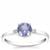 Tanzanite Ring with Diamonds in Sterling Silver 0.75cts