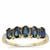 Australian Blue Sapphire Ring with White Zircon in 9K Gold 1.65cts