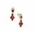 Nigerian Rubellite Earrings with Diamonds in 18K Gold 4.38cts 