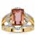 Blush Tourmaline Ring with Diamonds in 18K Gold 4.45cts