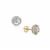 Pedra Azul Aquamarine Earrings with White Zircon in 9K Gold 1ct