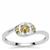 Yellow Diamonds Ring in Sterling Silver 0.07ct