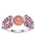 Rhodochrosite Ring with Rajasthan Garnet in Sterling Silver 3.70cts