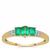 Panjshir Emerald Ring with White Zircon in 9K Gold 0.55cts