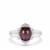Bharat Star Ruby Ring with White Zircon in Sterling Silver 4.08cts