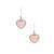 Morganite Heart Earrings in Sterling Silver 8.25cts
