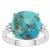 Bonita Blue Turquoise Ring with White Zircon in Sterling Silver 6.50cts