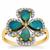 Crystal Opal on Ironstone Ring with White Zircon in 9K Gold 1.80cts