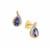 AA Tanzanite Earrings with White Zircon in 9K Gold 1ct