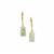 Lehrer Loom of Light Cut Prasiolite Earrings with White Zircon in 9K Gold 7.70cts