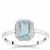 Sky Blue Topaz Ring with White Zircon in Sterling Silver 1.20cts