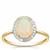Ethiopian Opal Ring with White Zircon in 9K Gold 1.35cts