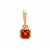 Asscher Cut Songea Orange Sapphire Pendant in 9K Gold 0.35ct